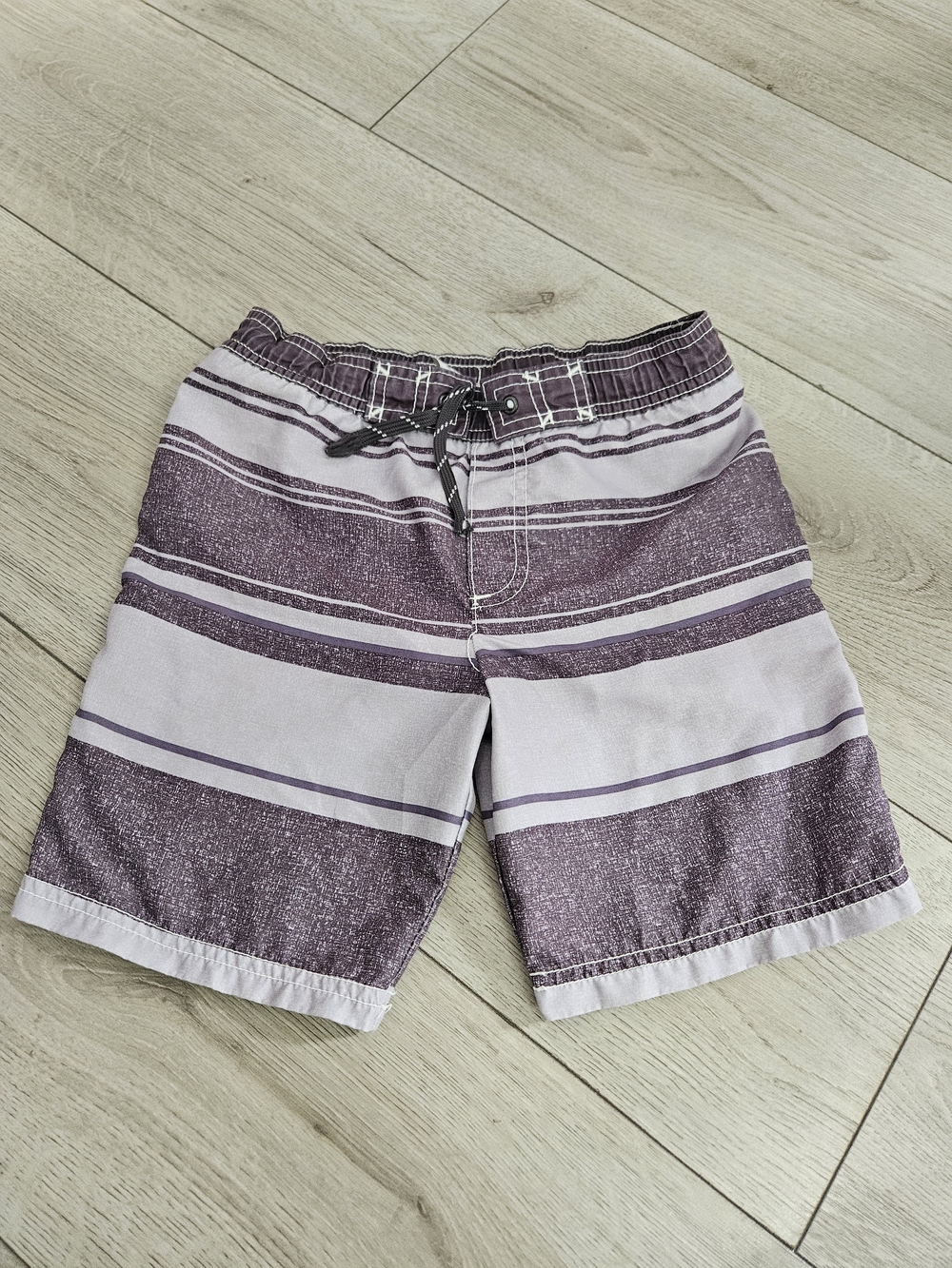 Carter's Boys Purple Striped Board Shorts Swim Trunks Mesh Lining Size 6 🏊♂️☀️